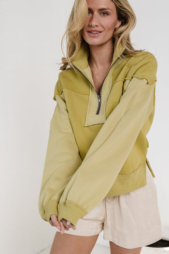 lime green contrast sweatshirt