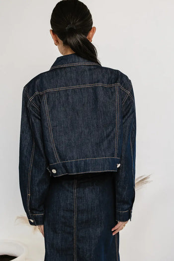 long sleeve collard denim jacket 