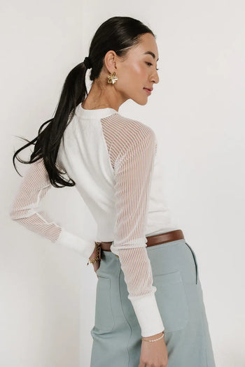 Long sleeves top in white 