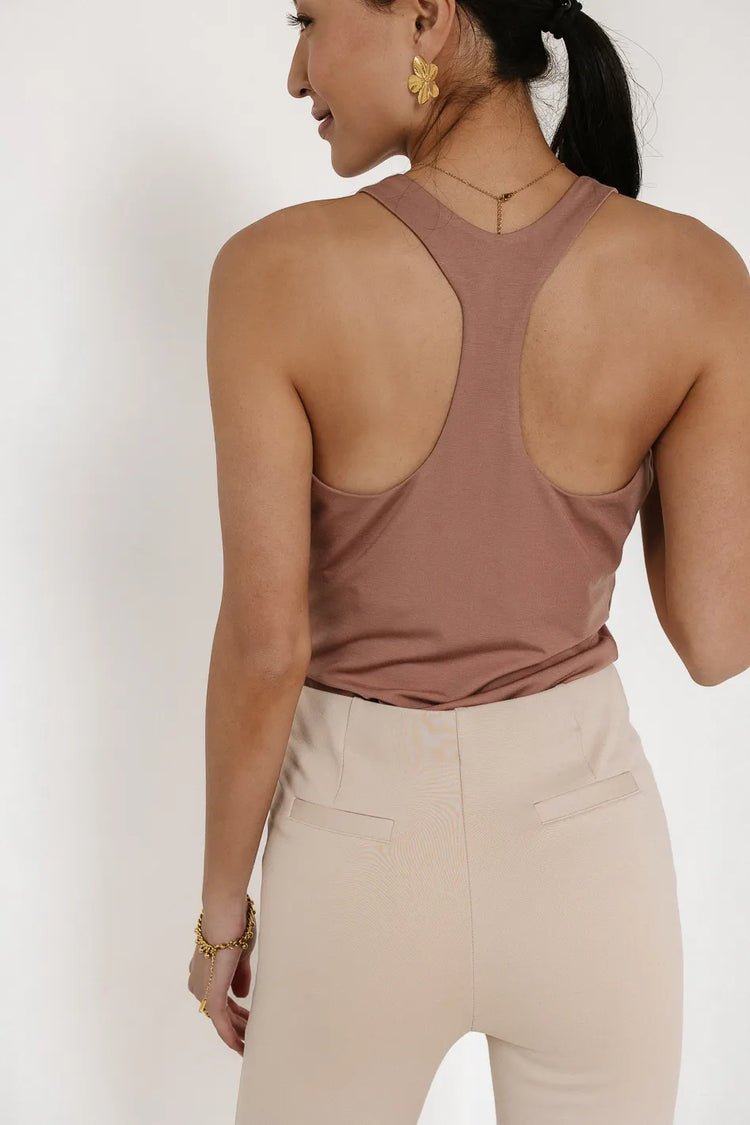 Plain color bodysuit in mauve 