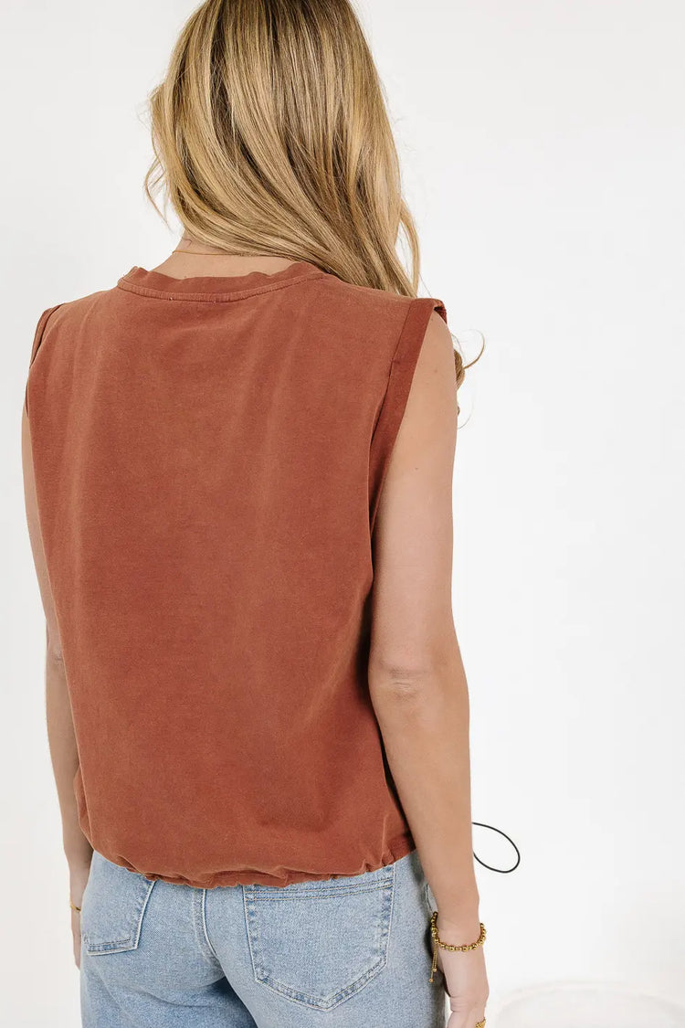 Plain color top in rust 