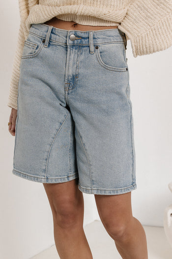 light wash bermuda shorts