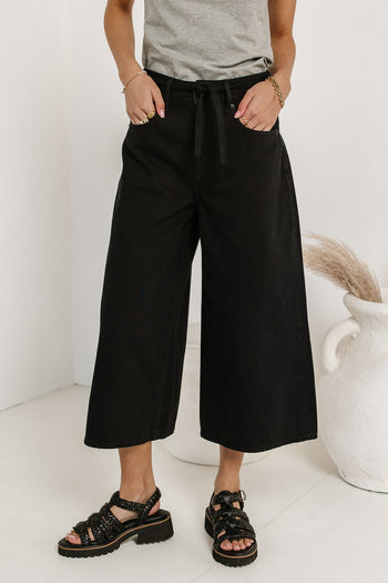 black wide leg culottes