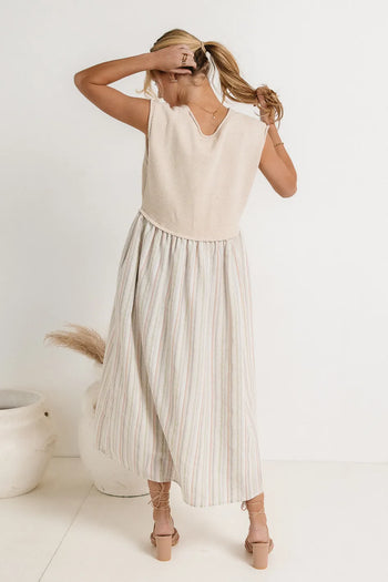 Woven skirt dress in Oatmeal 