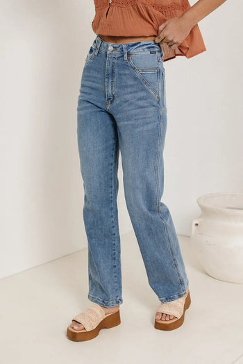 High rise denim jeans 