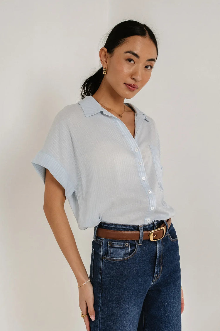 Short sleeves button up in blue 