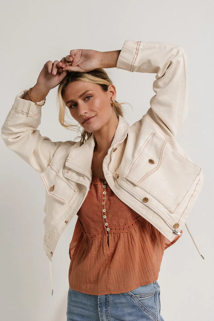 Button up cropped jacket 