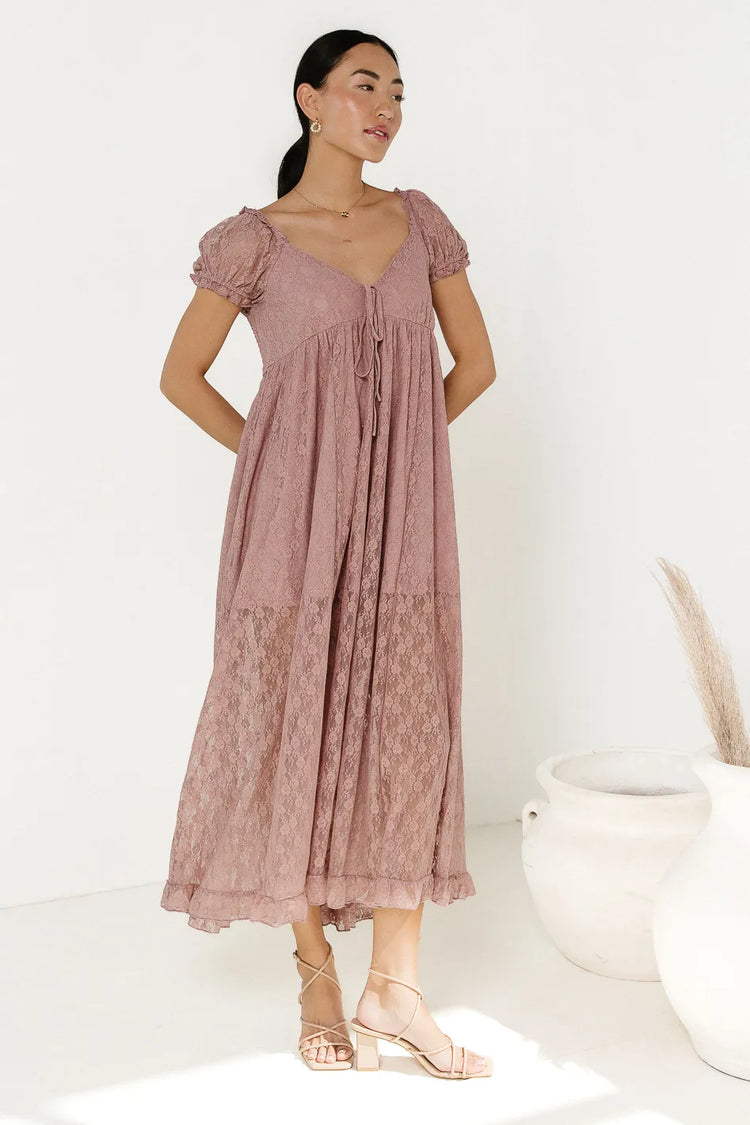 Bailey Lace Dress in Rose