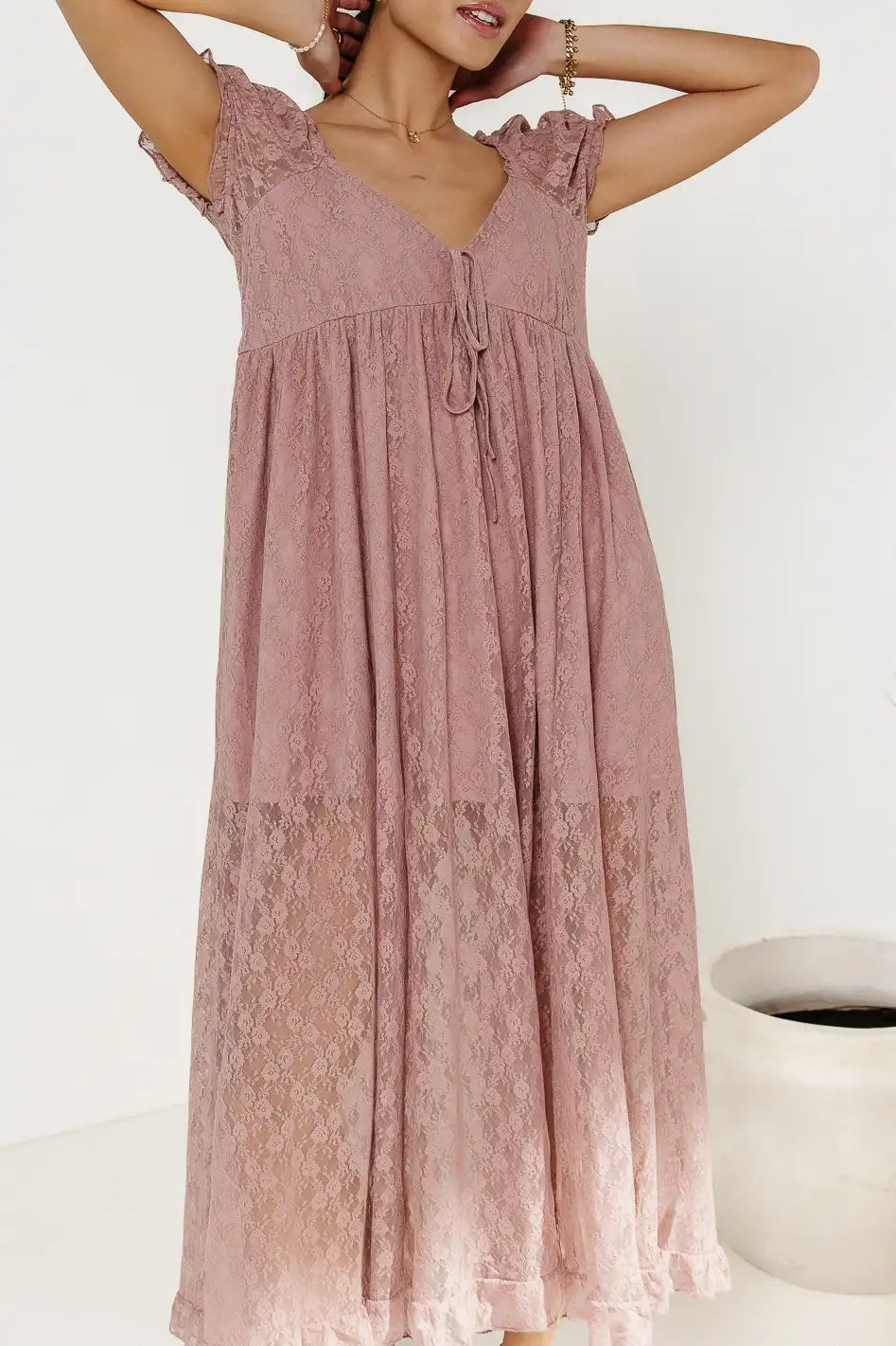 Bailey Lace Dress in Rose - FINAL SALE