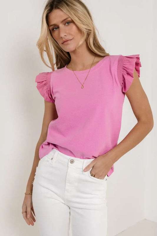 Short sleeves top in orchid 