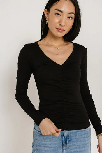 V-Neck top in black 