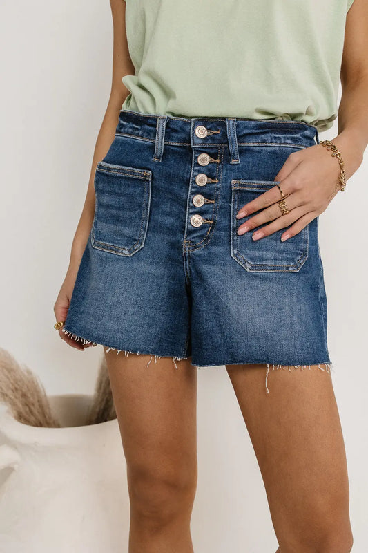 Two hand pockets jeans short 