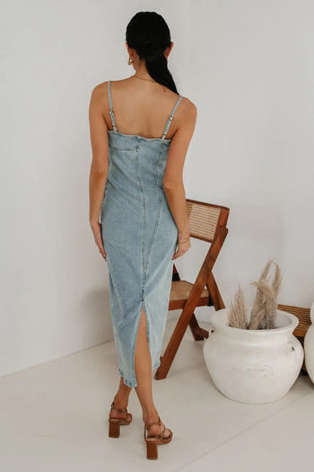 Two adjustable straps midi dress 