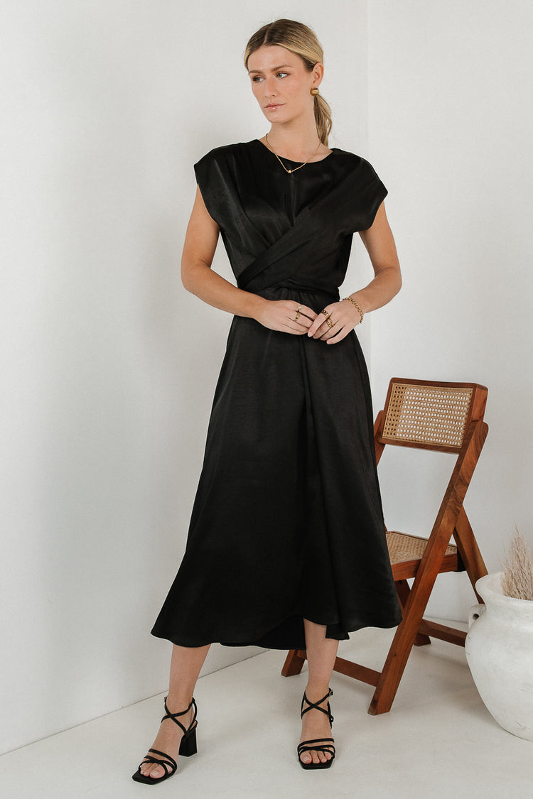 Rosalind Midi Dress in Black