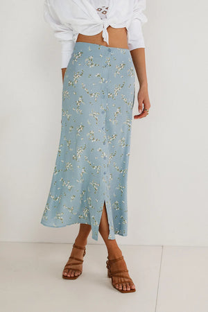 Rory Floral Skirt in Blue