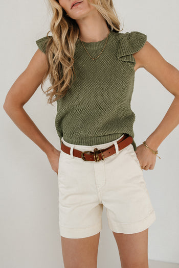 ruffle knit sweater top