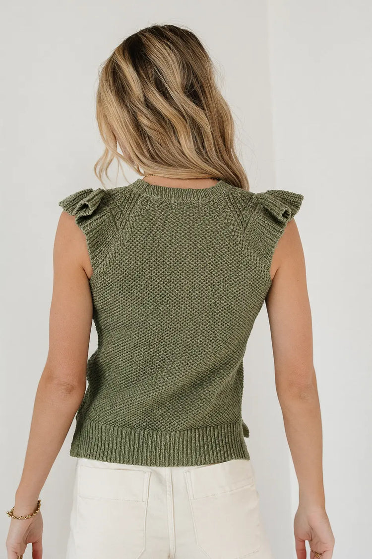 Knit top in olive 