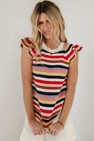 Lexi Sweater Top in Striped