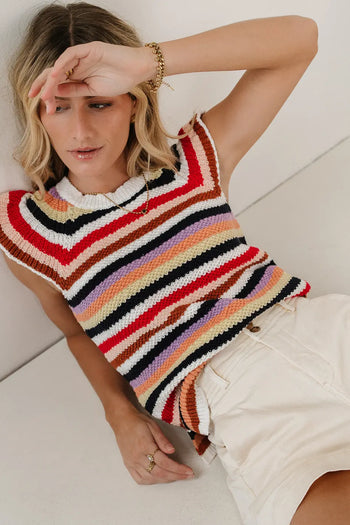 Multi color striped top 