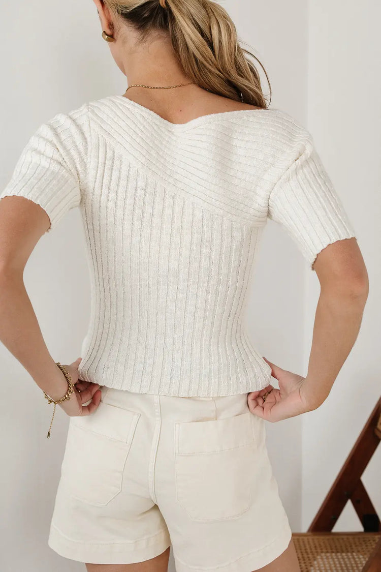 Ribbed top in cream 