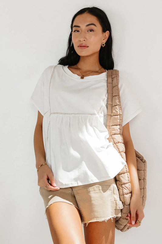 Short sleeves top in white 