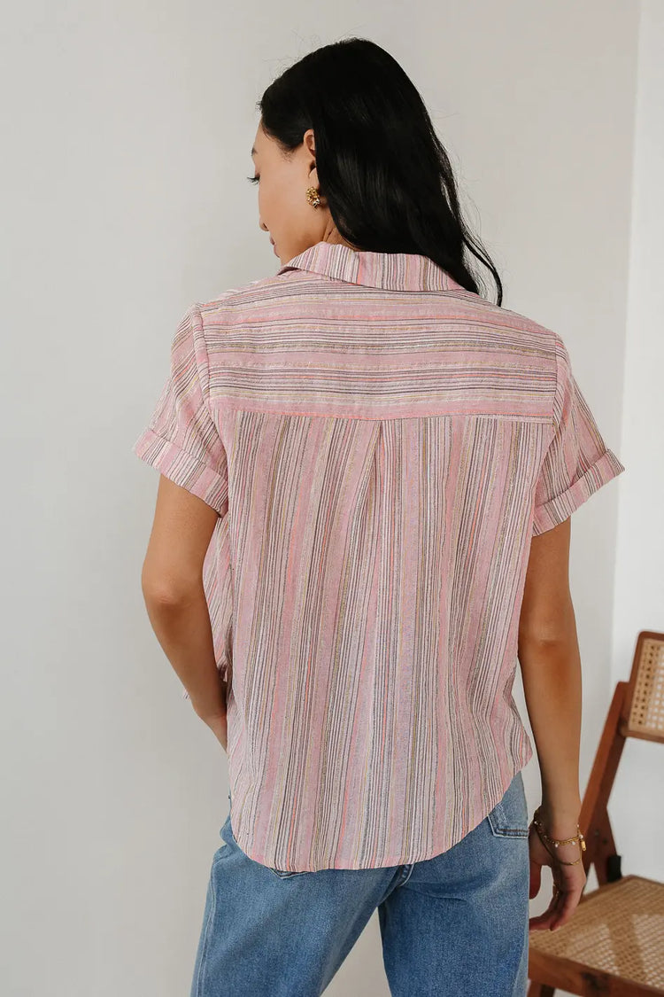 Woven top in pink 