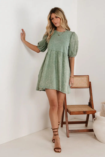 Mini dress in sage 