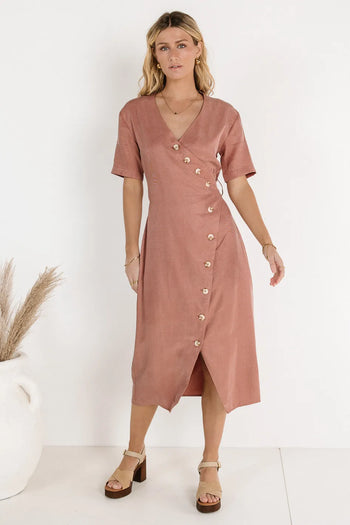 Midi dress in clay 