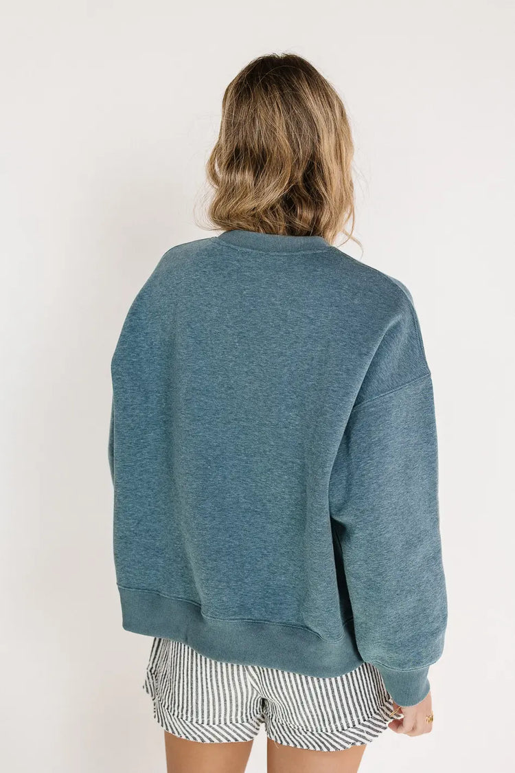 Plain color sweatshirt in blue 