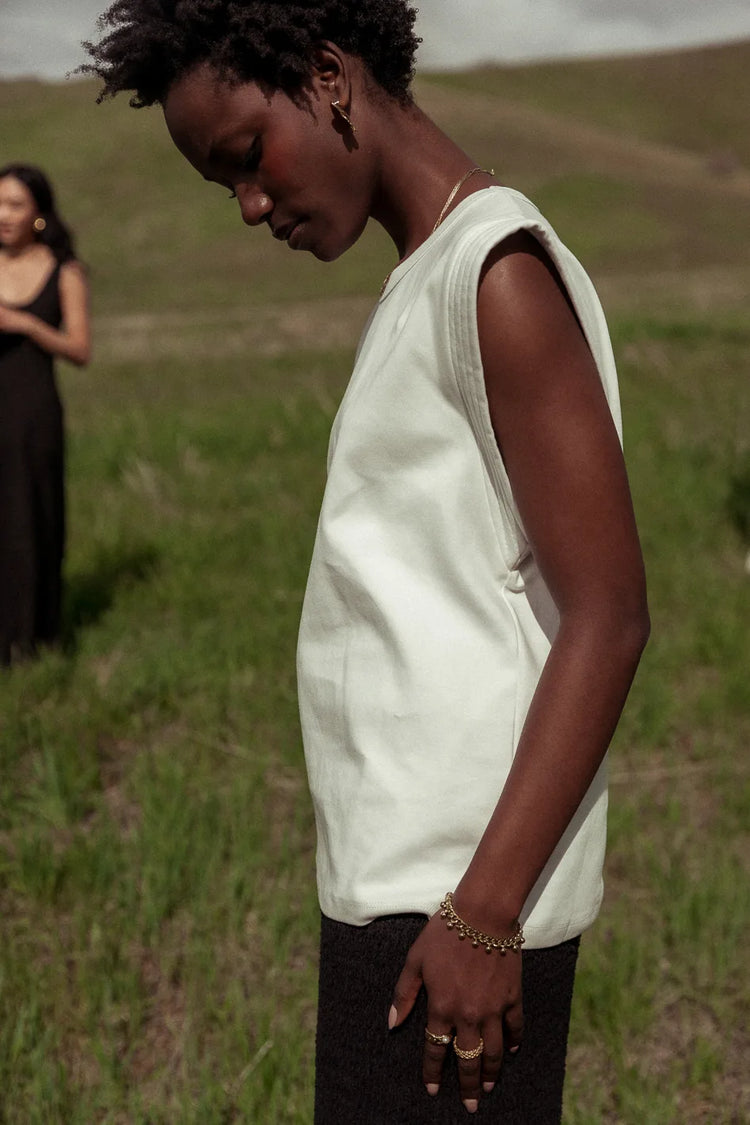 Short sleeves top in white 