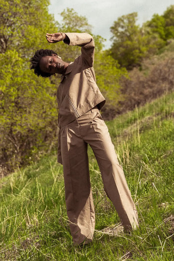 Wide leg pants in brown 