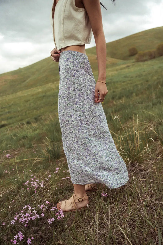 Woven skirt in lavender 