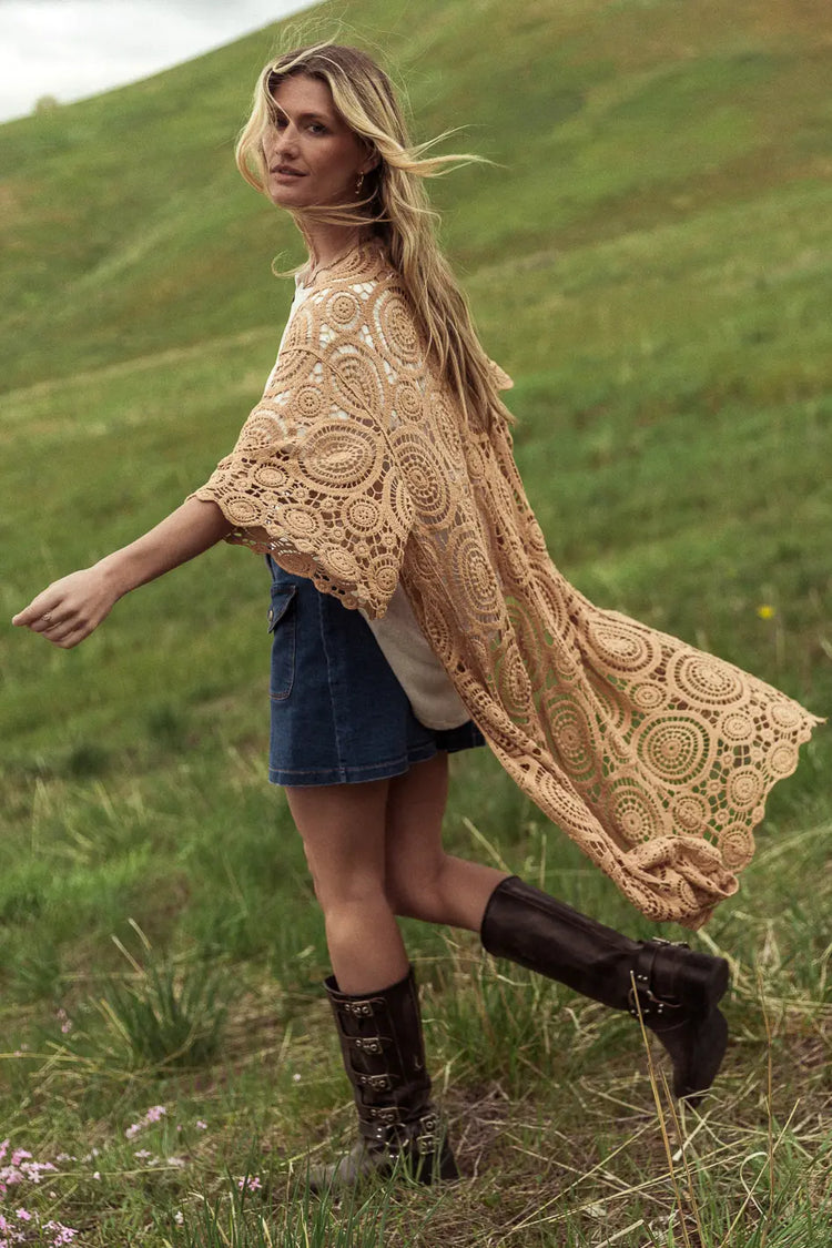 3/4 Sleeves kimono in camel 