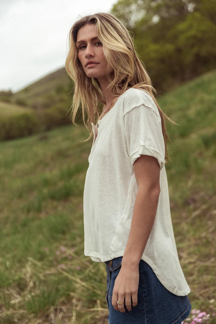 Short sleeves top in white 