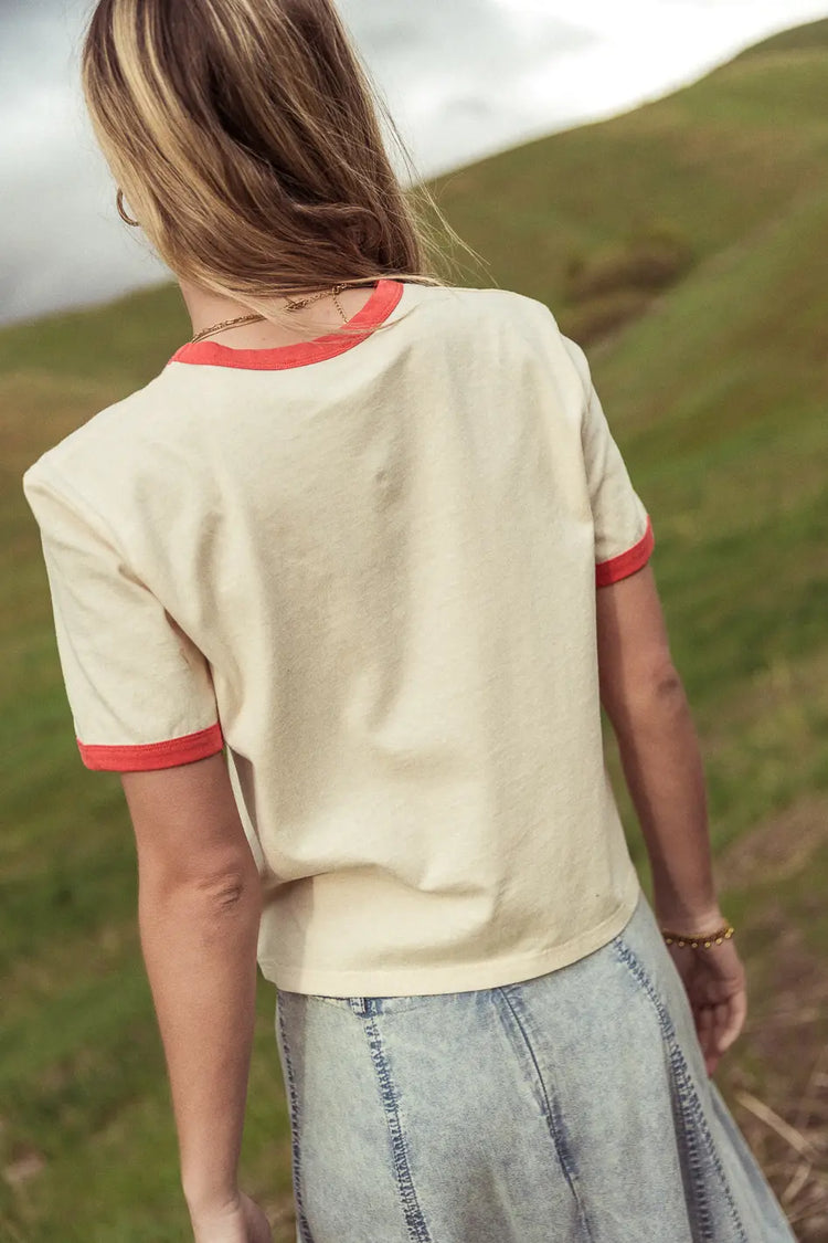 Short sleeves top in ivory 