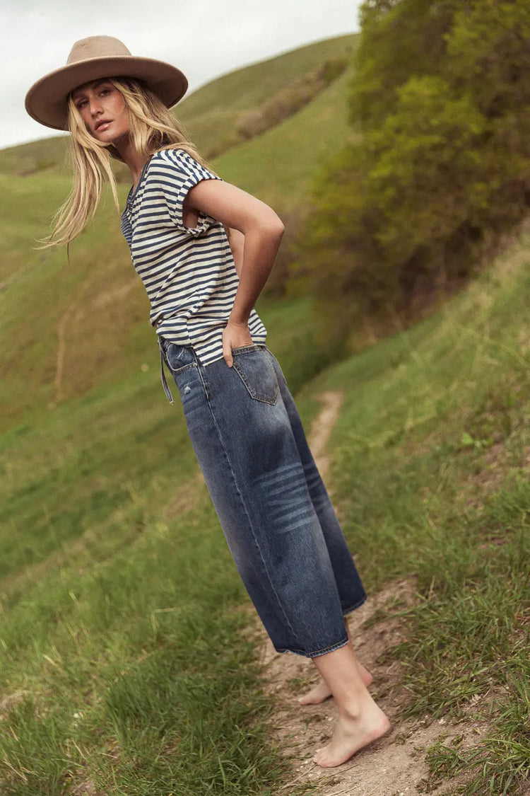 Short sleeves top in blue 