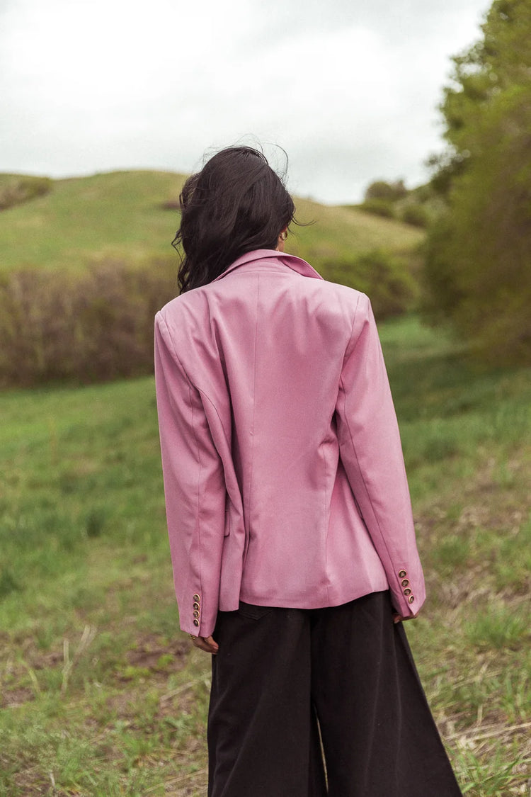 Woven blazer in pink 