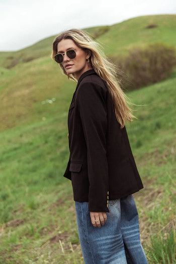 Long sleeves blazer in black 