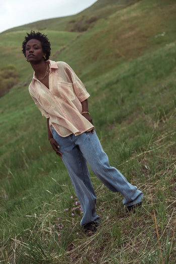 Button up top in pink 