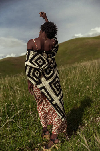 Knit kimono in black 