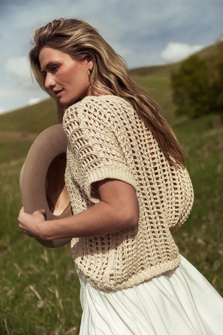 Crochet top in natural 