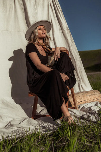 Knit jumpsuit in black 