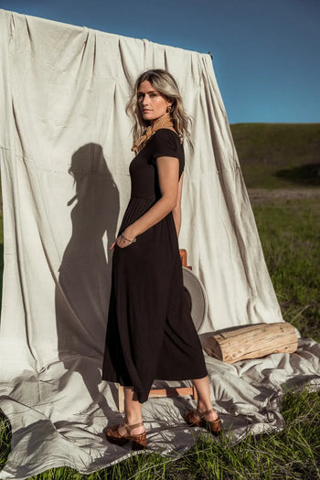 Two hand pockets jumpsuit in black 