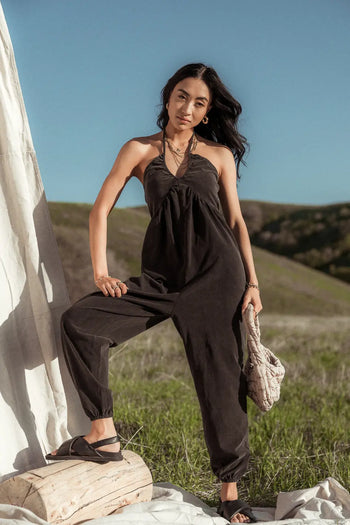 Knit jumpsuit in black 