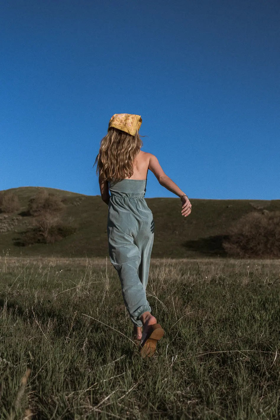 Knit jumpsuit in teal 