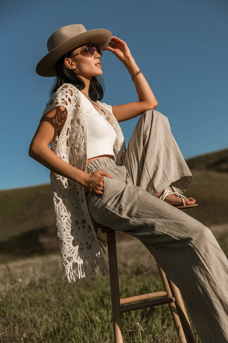 Crochet vest in cream 