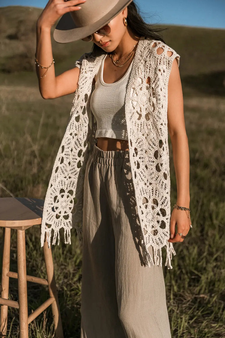 Floral crocheted vest 