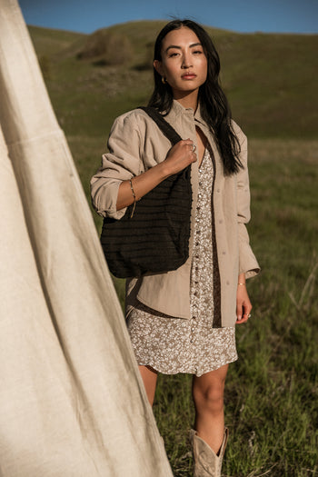 taupe lightweight shacket