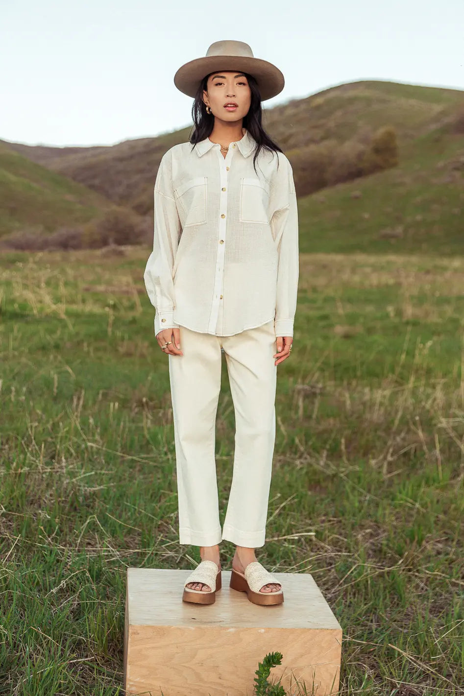 Long sleeves top in white 