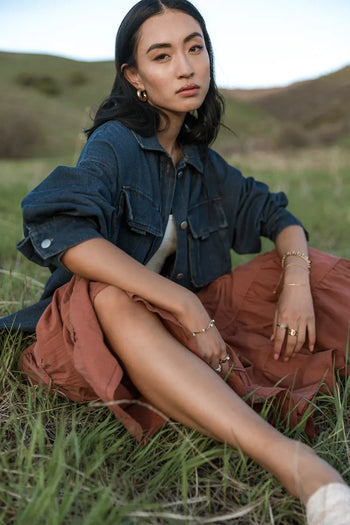 Denim jacket in dark wash 